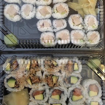 China Taste - Top: 2 yellowtail rolls; bottom: 1 eel & avocado & 1 salmon & avocado! - Chinese Near Me - Rockville, Maryland China Taste - Top: 2 yellowtail rolls; bottom: 1 eel & avocado & 1 salmon & avocado! - Chinese Near Me - Rockville, Maryland