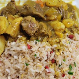Curry beef with fried rice Curry beef with fried rice