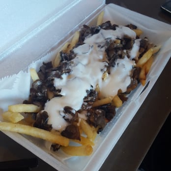 PT's Express - White truffle fries: sautéed mushrooms and white truffle aioli - Burgers Near Me - Laughlin, Nevada
