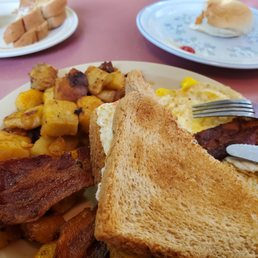 #3 eggs and bacon. Nothing greasy. I made a sammich!