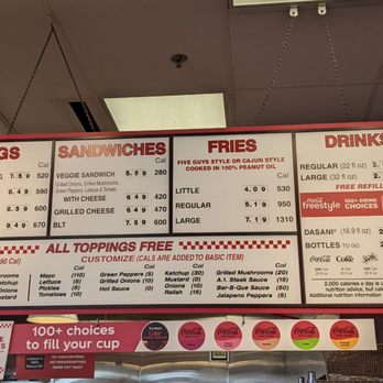 Five Guys - Menu - Burgers Near Me - Las Cruces, New Mexico Five Guys - Menu - Burgers Near Me - Las Cruces, New Mexico