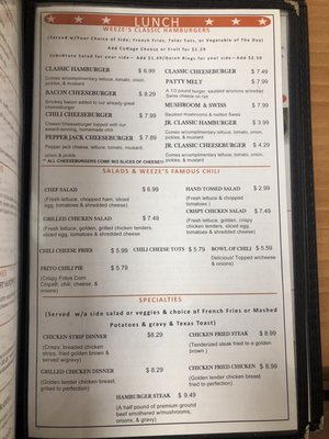 Menu photo 8 Weeze's Cafe Bartlesville, OK