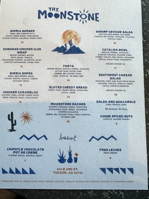 Menu photo 6 The Moonstone Tucson, AZ