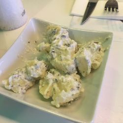 Cafeteria Heidi - The garlic potato salad was my favorite.  The started salami slices were wonderful.  I would highly recommend this place.