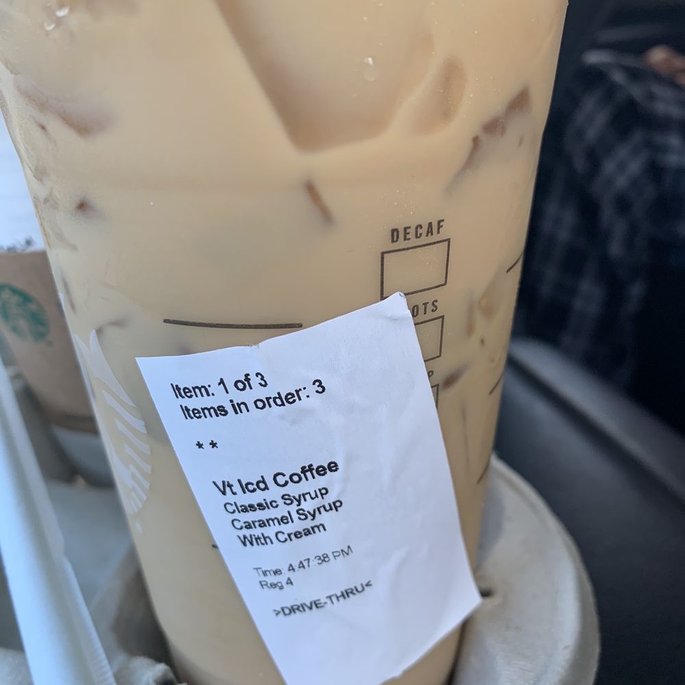 Starbucks - a cup of iced coffee on a tray with chopsticks - Coffee & Tea Near Me - Gardendale, Alabama Starbucks - a cup of iced coffee on a tray with chopsticks - Coffee & Tea Near Me - Gardendale, Alabama