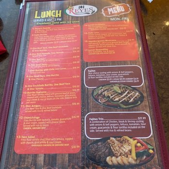 Reyes Mexican Grill - Menu 1. - Mexican Near Me - Cleveland, Texas