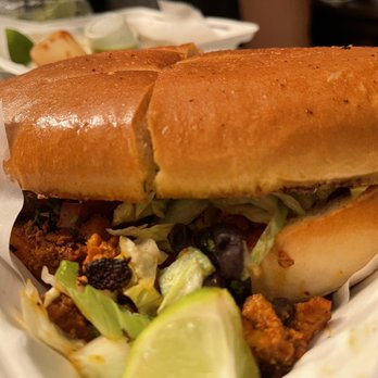 El Pilar - Spicy pork torta 3.5/5 needs salt but fresh ingredients and amazing bread! - Mexican Near Me - Riviera Beach, Maryland