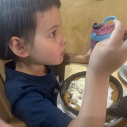 Enjoying her Pizookie !