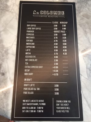 Menu photo 4 La Colombe Bryn Mawr, PA Menu photo 4 La Colombe Bryn Mawr, PA
