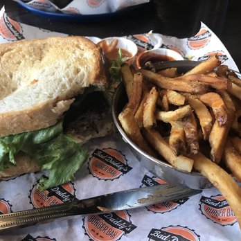 Bad Daddy's Burger Bar - On Texas toast - Burgers Near Me - Broomfield, Colorado Bad Daddy's Burger Bar - On Texas toast - Burgers Near Me - Broomfield, Colorado