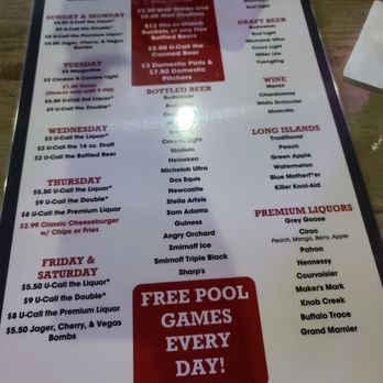 K.G.'s Pub - Back of menu - Pubs Near Me - Indianapolis, Indiana K.G.'s Pub - Back of menu - Pubs Near Me - Indianapolis, Indiana