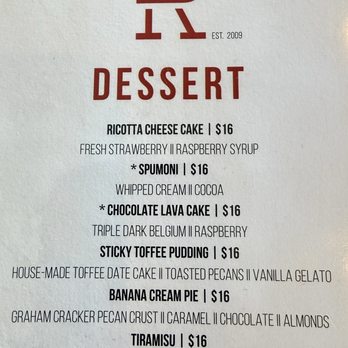 The Red Door - Dessert menu - Cocktail Bars Near Me - San Diego, California The Red Door - Dessert menu - Cocktail Bars Near Me - San Diego, California