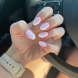 Angled French manicure done by Serena! She is the absolute best at doing nail designs Angled French manicure done by Serena! She is the absolute best at doing nail designs