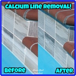 Atomic Blast - Safe calcium line removal from pool tile! We can do this type of work without draining the pool