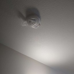 Smoke detector covered by a plastic bag. That's not how that works, I would presume. Good for covert smokers, bad for fire warnings. Smoke detector covered by a plastic bag. That's not how that works, I would presume. Good for covert smokers, bad for fire warnings.