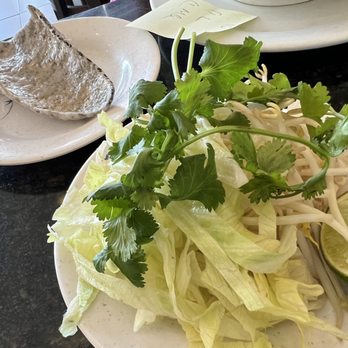 Nam Giao - Veggies and roasted rice crackers for the Mi Quang - Vietnamese Near Me - Houston, Texas