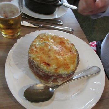 Del Ray Cafe - French onion soup cheese, and not too salty! - French Near Me - Alexandria, Virginia