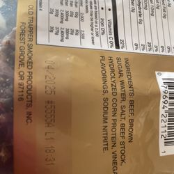 Old Trapper Beef Jerky and Smoked Snacks - Expiration date 4/2025.