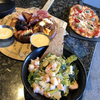 Topgolf - Caesar Salad, pretzel platter, flatbread - all excellent - Golf Near Me - Las Vegas, Nevada