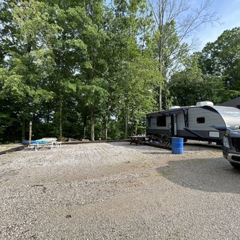 McDermit RV Park - Site #10 and #9(with our camper and truck). Backed up to "lake view". - RV Parks Near Me - Albany, Kentucky McDermit RV Park - Site #10 and #9(with our camper and truck). Backed up to "lake view". - RV Parks Near Me - Albany, Kentucky
