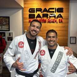 Gracie Barra Huntington Beach - Professor Bráulio Estima and Professor Otávio Sousa. Many World Titles together in one photo. #MultipleTimesWorldChampions