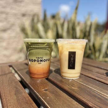 Bopomofo Cafe - Carrot Matcha Latte and Orange Wang - Instagram @friesandchives - Bubble Tea Near Me - San Gabriel, California