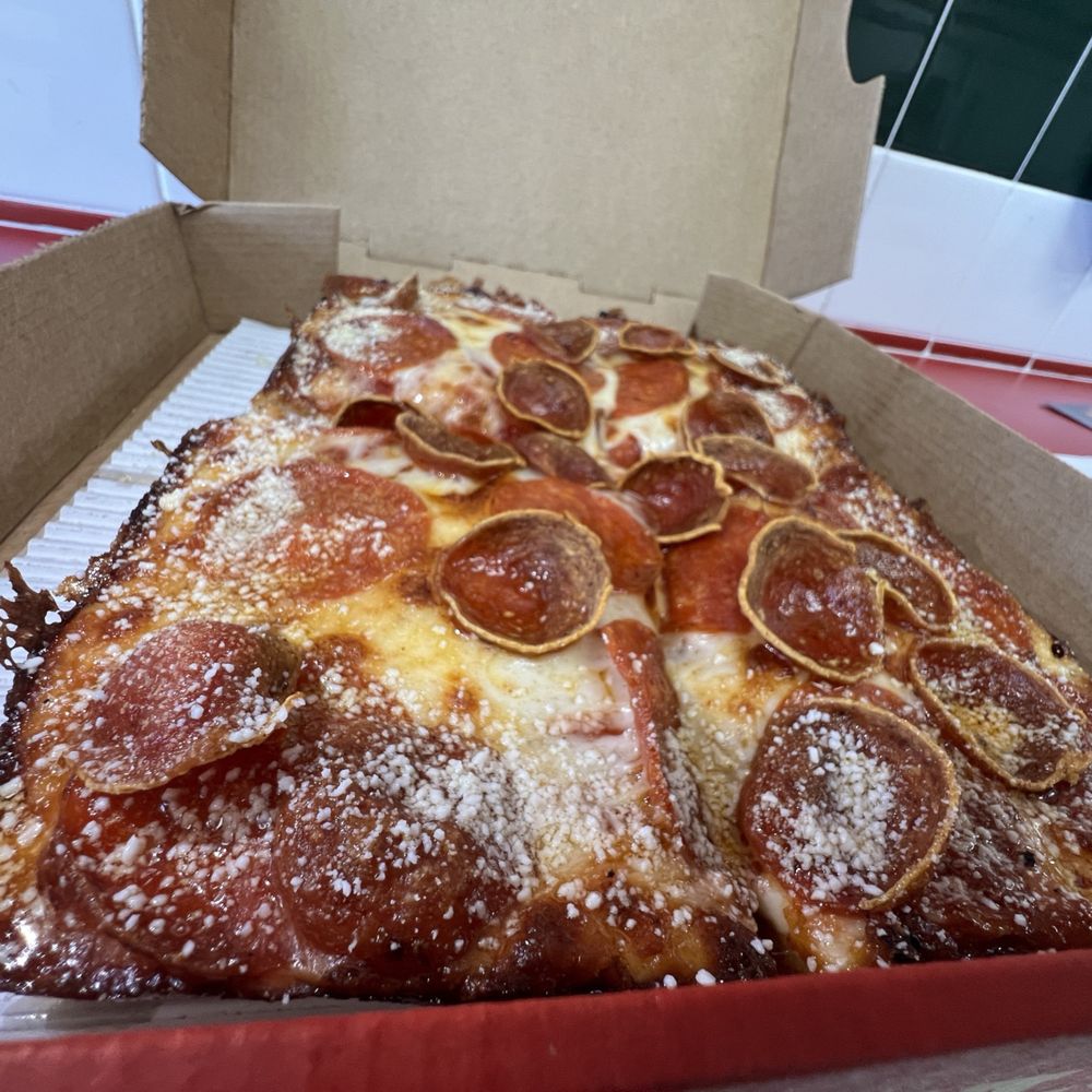 Jet's Pizza - Double pepperoni, Detroit style w crispy edges! - Pizza Near Me - Henderson, Nevada Jet's Pizza - Double pepperoni, Detroit style w crispy edges! - Pizza Near Me - Henderson, Nevada
