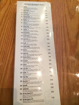 Menu photo 6 5th Avenue Sushi Arlington Heights, IL Menu photo 6 5th Avenue Sushi Arlington Heights, IL