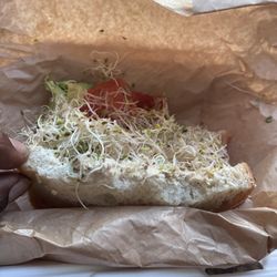 Lassens Natural Foods & Vitamins - Tuna salad sandwich with alfalfa sprouts tomatoes mayo on sourdough bread toasted beyond healthy facts