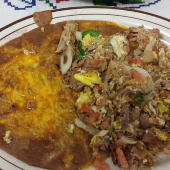 El Farolito - Carnitas Machaca Plate w/ beans only. So good, but don't operate heavy machinery afterward. - Mexican Near Me - Placentia, California