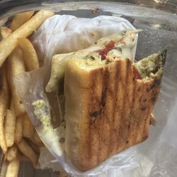 Best Pesto Chicken Panini & French Fries