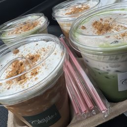 Banana Matcha & Cookie Butter Latte Banana Matcha & Cookie Butter Latte