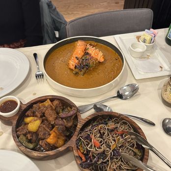 Bombay Lounge - Buttery & Garlic Baked Lobster Tails,  Chicken Manchurian with Hakka Noodles - Indian Near Me - Worcester, Massachusetts