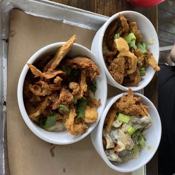 Mo' Brunch & Brews - Shrooms and grits trio sampler - Breakfast & Brunch Near Me - Houston, Texas Mo' Brunch & Brews - Shrooms and grits trio sampler - Breakfast & Brunch Near Me - Houston, Texas