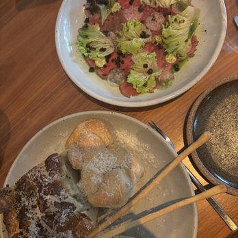 Luminosa - bread service, carpaccio - Italian Near Me - Asheville, North Carolina