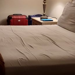 This is a picture of our bed. Very worn. This is how it looked before we slept on it. This is a picture of our bed. Very worn. This is how it looked before we slept on it.