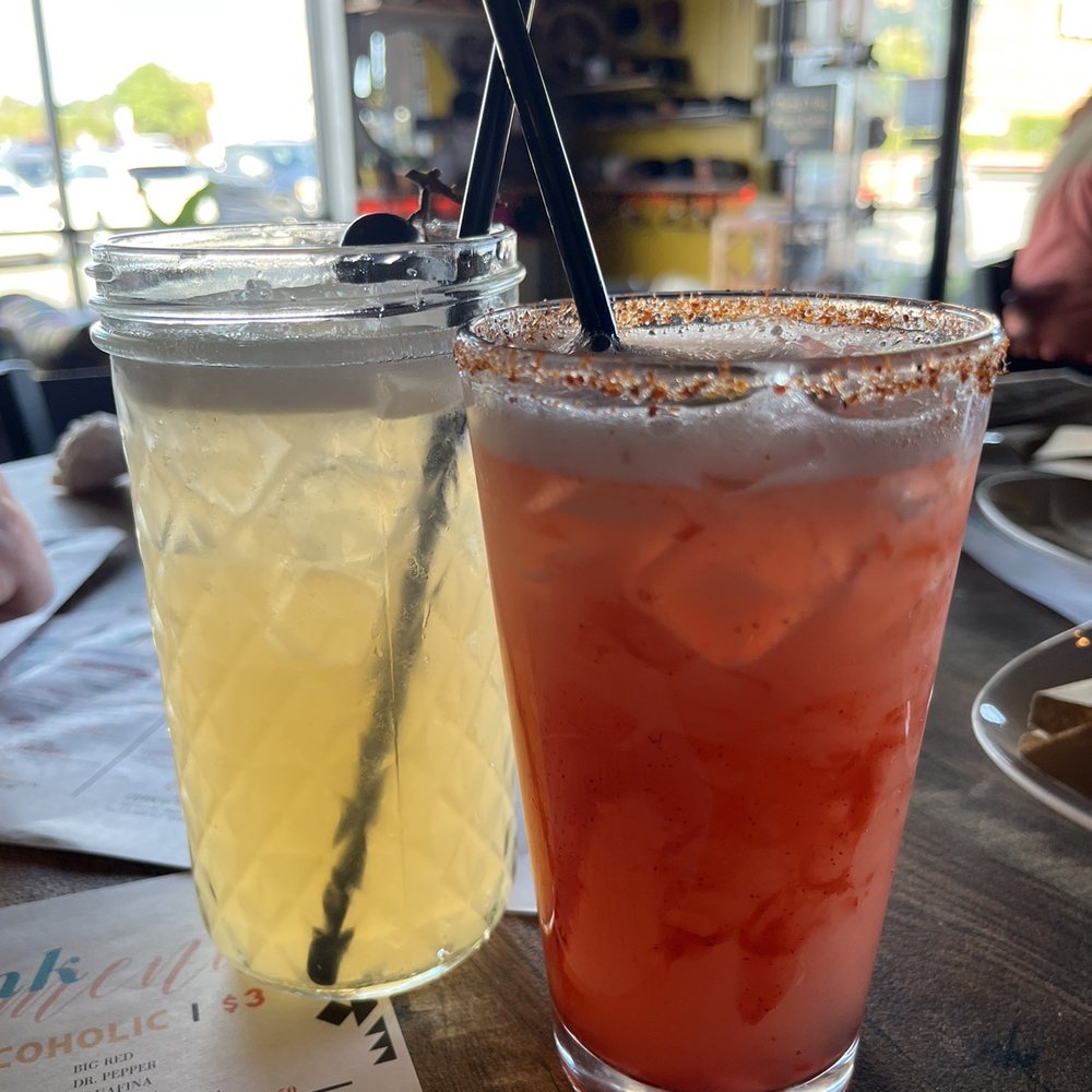 375 Social Kitchen - White Peach and Prickly Pear Margaritas - Asian Fusion Near Me - Universal City, Texas 375 Social Kitchen - White Peach and Prickly Pear Margaritas - Asian Fusion Near Me - Universal City, Texas