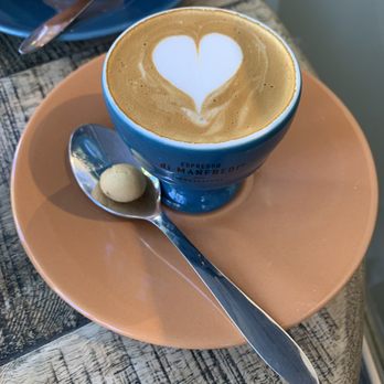 Pioik Bakery - Almond milk piccolo with a great on the spoon - Bistros Near Me - Pyrmont, NSW Pioik Bakery - Almond milk piccolo with a great on the spoon - Bistros Near Me - Pyrmont, NSW