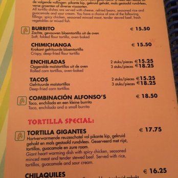 Alfonso's - Menu - Mexican Near Me - Amsterdam, New Hampshire