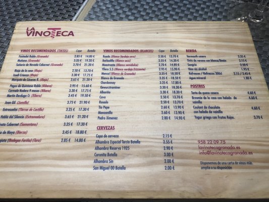 Menu photo 5 La Vinoteca Granada, GR