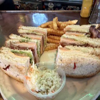 Desert Peaks Pizza & Grille - Club sandwich, fries and coleslaw - Pizza Near Me - Mesa, Arizona Desert Peaks Pizza & Grille - Club sandwich, fries and coleslaw - Pizza Near Me - Mesa, Arizona