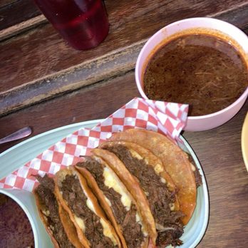 Comal Y Canela - Order of 5 birria tacos with consommé. Ordered an extra consommé. - Mexican Near Me - North York, Ontario Comal Y Canela - Order of 5 birria tacos with consommé. Ordered an extra consommé. - Mexican Near Me - North York, Ontario
