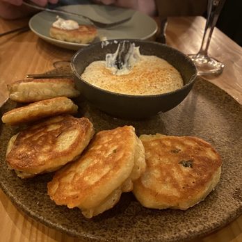 Emmer & Rye - Johnny cakes (my husband served himself before I could take the picture) - Tapas/Small Plates Near Me - Austin, Texas Emmer & Rye - Johnny cakes (my husband served himself before I could take the picture) - Tapas/Small Plates Near Me - Austin, Texas