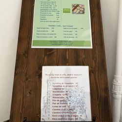 Monasterio de Santa Clara - Menu of baked goods