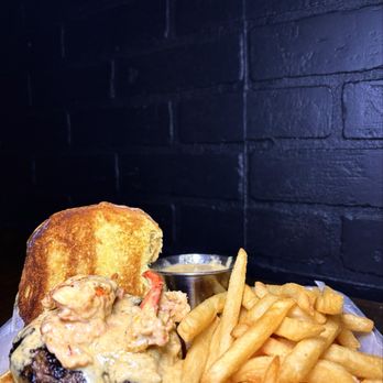 Street To Table - Surf 'n' Turf Burger - Bars Near Me - Huntington Station, New York Street To Table - Surf 'n' Turf Burger - Bars Near Me - Huntington Station, New York