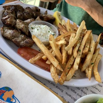 Gyro World Astoria - Pork Souvlaki Platter - Mediterranean Near Me - Astoria, New York
