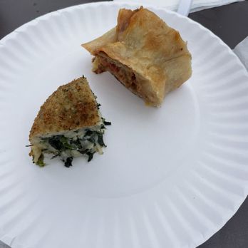 Bova's Bakery - 1/4 Meatball and Cheese Calzone and 1/4 Spinach and Cheese Arancini - Bakeries Near Me - Boston, Massachusetts Bova's Bakery - 1/4 Meatball and Cheese Calzone and 1/4 Spinach and Cheese Arancini - Bakeries Near Me - Boston, Massachusetts