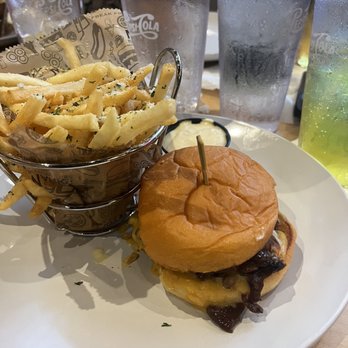 Grill Marks - Smash it burger and Parmesan truffle fries - Burgers Near Me - Greenville, South Carolina Grill Marks - Smash it burger and Parmesan truffle fries - Burgers Near Me - Greenville, South Carolina