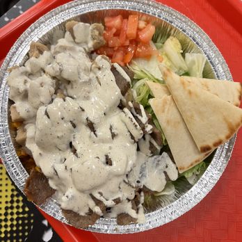 The Halal Guys - White sauce looking a little off white - Middle Eastern Near Me - San Diego, California