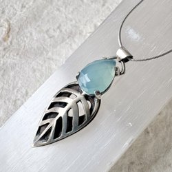 Lisa Scala Jewelry - Limited Edition Intuition necklace made in sterling, brass and chalcedony.